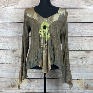 Knit Long Sleeve Gothic Steampunk Blouse